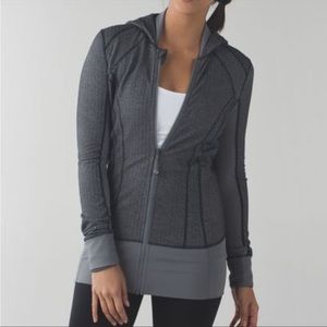 LULULEMON mesh sleeve charcoal gray hooded jacket